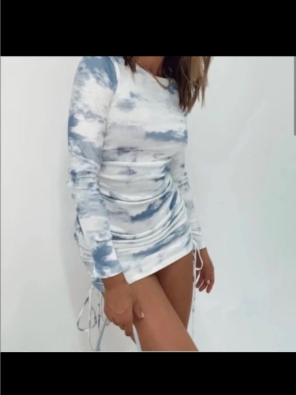 Lioness/princess polly Blue & White cloud print  dress